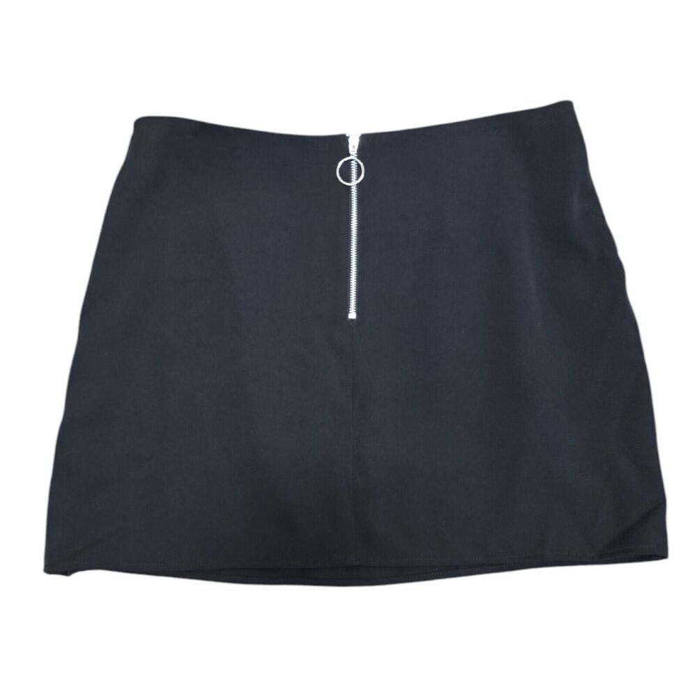 Reformation Black Mini Skirt with Front Silver Zip